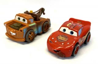 2005 Disney Cars Shake N Go Lightning Mcqueen With Tongue Rare & Tow Mater