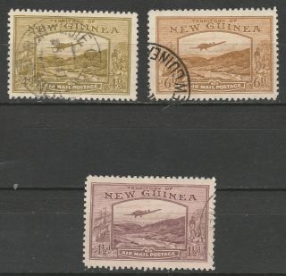 Guinea 1939 Bulolo Airmail 11/2d 4d And 6d