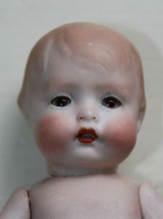 Rare Antique All Bisque Character Boy Doll Glass Eyes Germany