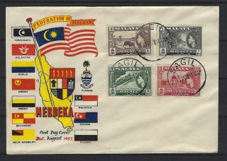 Malaya - Malacca 1957 Private Fdc: Merdeka 21 August 1957
