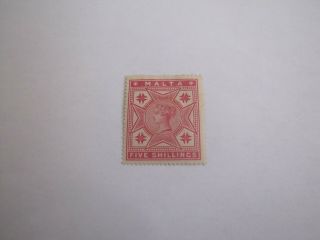 1886 Malta Queen Victoria 5 Shillings Mh