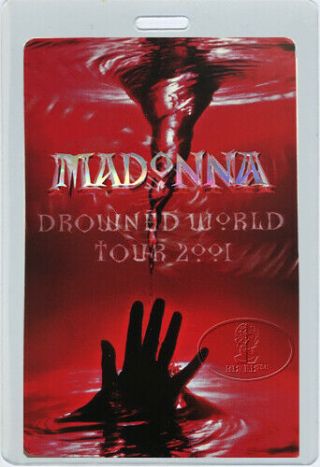 Madonna 2001 Drowned World Tour Laminated Backstage Pass