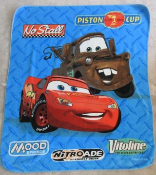 Disney Cars Lightning Mcqueen & Mater Plush Fleece Throw Blanket Large 49 " X 58 "