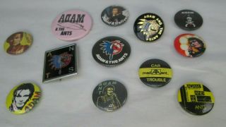 Adam And The Ants 12 X Vintage Early 80s Brooch Badges Pin Buttons Punk Wave