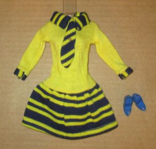 Japanese Exclusive Barbie Yellow & Navy Blue Dress 2687