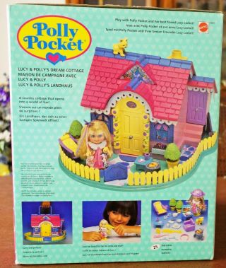 Vintage Polly Pocket Lucy & Polly’s Dream Cottage House Mib Lucy Locket Doll