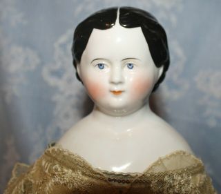 18 " Rare Greiner Hairdo Antique German China Doll Kid Body Wood Limbs Circa 1850
