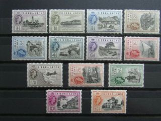 Xl5263: Sierra Leone Complete Qeii Stamp Set To £1 (1956) : Sg210 - 222
