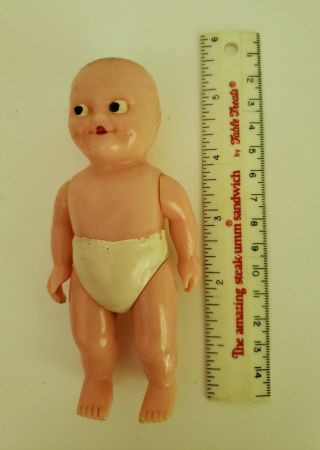 Hard - To - Find Renwal Vintage Dollhouse Large Baby Doll 9 Hard Plastic