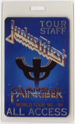 Judas Priest Authentic 1990 Concert Laminated Backstage Pass Painkiller Tour Aa