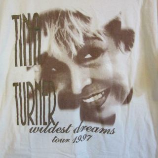 Tina Turner Wildest Dreams 1997 Tour Concert Cream Tshirt Tee Sz Large Nwot