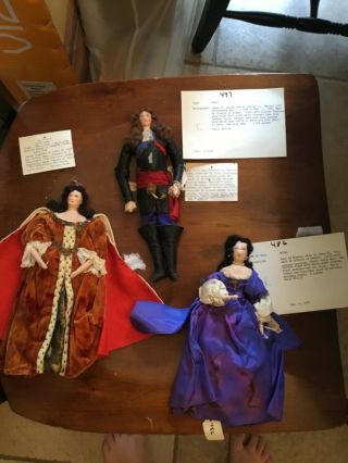 Vintage Liberty Of London Cloth Dolls King James Ii With Queen Anne Hyde And Mar