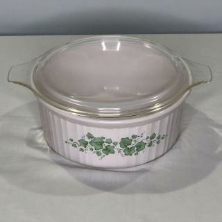 Corning Ware Callaway Ivy 2.  5 L Round Casserole Baking Dish With Lid F 1 B