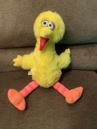 Sesame Street Vintage Talking Big Bird Plush Stuffed Animal Toy 1986