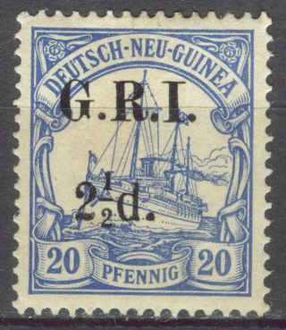 German Guinea British Occupation 1914 Wwi - 2 1/2 D.  On 20 Pfennig 