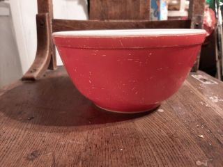 Vintage Pyrex Mixing Bowl Red Older Before Numbers 1.  5 Qt