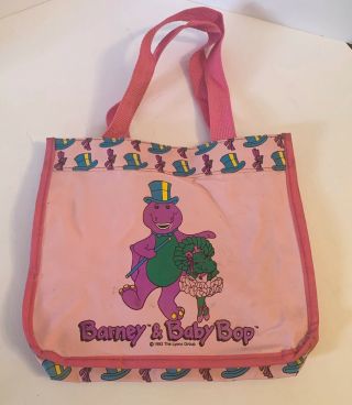 Vtg Barney And Baby Bop Purse Bag Kids Toy 1993