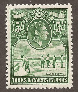 Turks And Caicos Islands Kgvi 1938 - 45 Sg204a Deep Green Mm (jb11785)