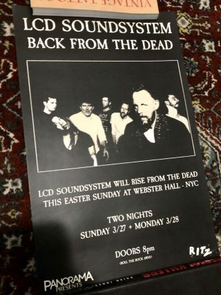 Lcd Soundsystem - Back From The Dead - Webster Hall Nyc - 11x17 Rare Indie Poster