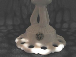 Vintage Westmoreland Milk Glass Doric Lace Pedestal Dish with tag 2