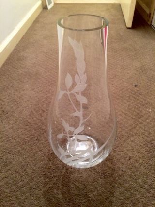 Gorham Crystal Floral Serenity Teardrop 16 " Vase Big Discontinued 2009 750166
