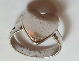 Yungblud White Metal Heart Ring Size 10 Usa 20mm Diameter Gift Jewellery