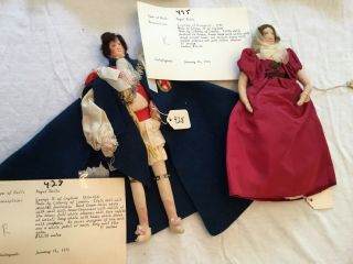 Vintage Liberty Of London Cloth Dolls,  King George Iv And Queen Caroline Of Brun