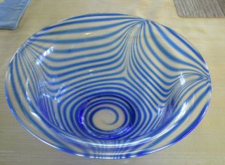 Mma Metropolitan Museum Of Art Cobalt Blue Blown Swirl Glass Bowl