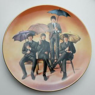 The Beatles 65” 22k Gold Rim Limited Edition Plate 1992 Box Vintage