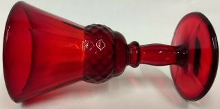 Martinsville LADY ASTOR Ruby Red Elegant Glass Pair 4 3/8 