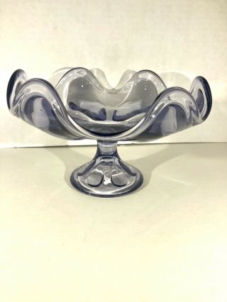 Vintage Viking Glass Teaberry Epic 6 Petal Pedestal Bowl Compote 7 " W X 4.  75 " T