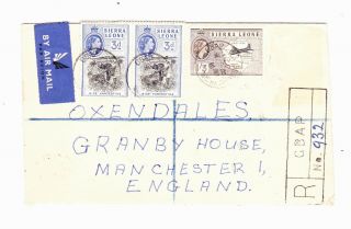 Sierra Leone 1958 Registered Cover From Gbap