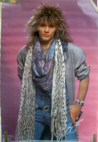 Rare Jon Bon Jovi 1986 Vintage Music Poster
