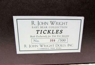 R John Wright TICKLES Baby Bear Coll.  - Mohair Plush Toy Shoppe Excl.  LE 500 MIB 3