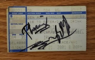 Linkin Park Autograph Concert Ticket 2001