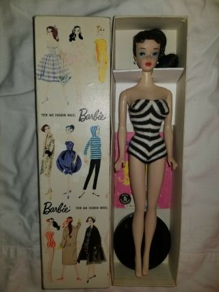 Vintage 3 Brunette Ponytail Barbie,  R Box Gorgeous