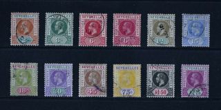 Seychelles,  Kgv,  1912 / 16,  Set Of 12 Stamps To 2r.  25 Value,  Cat £94.