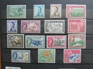 Xl5241: Fiji Complete Qeii Stamp Set To £1 (1954) : Sg280 – 295