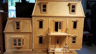 Hofco Federal Victorian Front - Opening Dollhouse Kw - 174,  Unfinished W/ 2 Wings