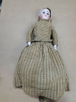 12 " Bisque French? Closed Mouth Fashion Doll W/ Period Dress