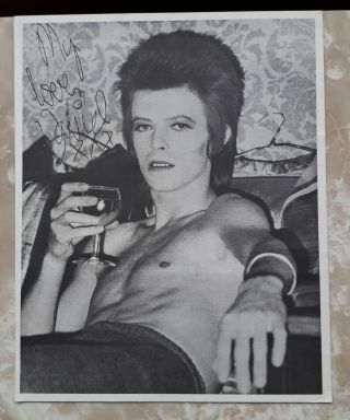 Bowie Fan Club Photo 1973 Ziggy Stardust Printed Signed Autograph