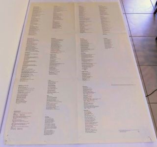 THE BEATLES White Album Poster w/ Lyrics Insert Vintage 1968 From SWBO - 101 Lp 2