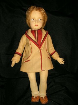 Rare Early Lenci Girl In Fabulous Art Deco Outfit Model 109 23 Inches