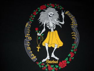 Grateful Dead Co.  Jerry Garcia Guitar Rosebud Concert Black L/s T - Shirt - Large -