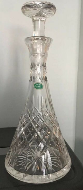 Vintage Stuart Crystal Decanter With Stopper Made In England With Sticker