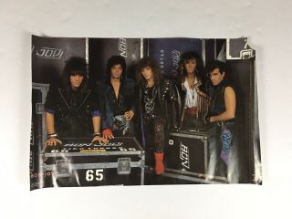 Vintage 1987 Jon Bon Jovi Slippery When Wet 80s Rock Hair Band Poster