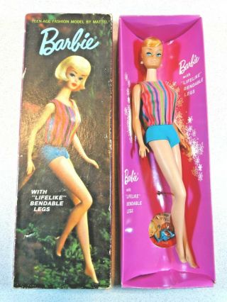 Barbie: Vintage Blonde Swirl Ponytail Bend Leg American Girl Barbie Doll W/box