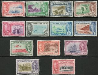Cayman Islands 1950 Kgvi Complete Set Of 13 To 10 Shillings Sg135 - 147 Lmm