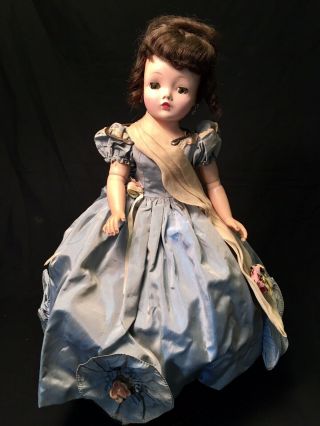 Vintage Madame Alexander Cissy Doll In Rare Blue Cinderella Ball Gown Dress