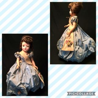 VINTAGE Madame Alexander Cissy Doll In rare Blue Cinderella Ball Gown Dress 3